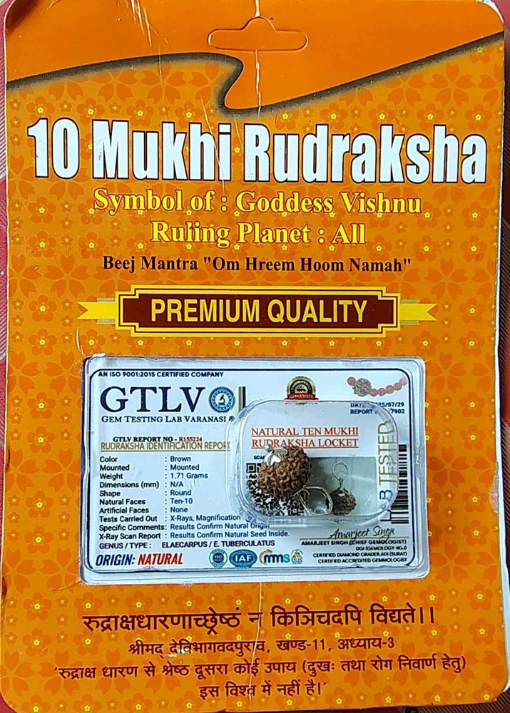 10 Mukhi Rudraksha Locket