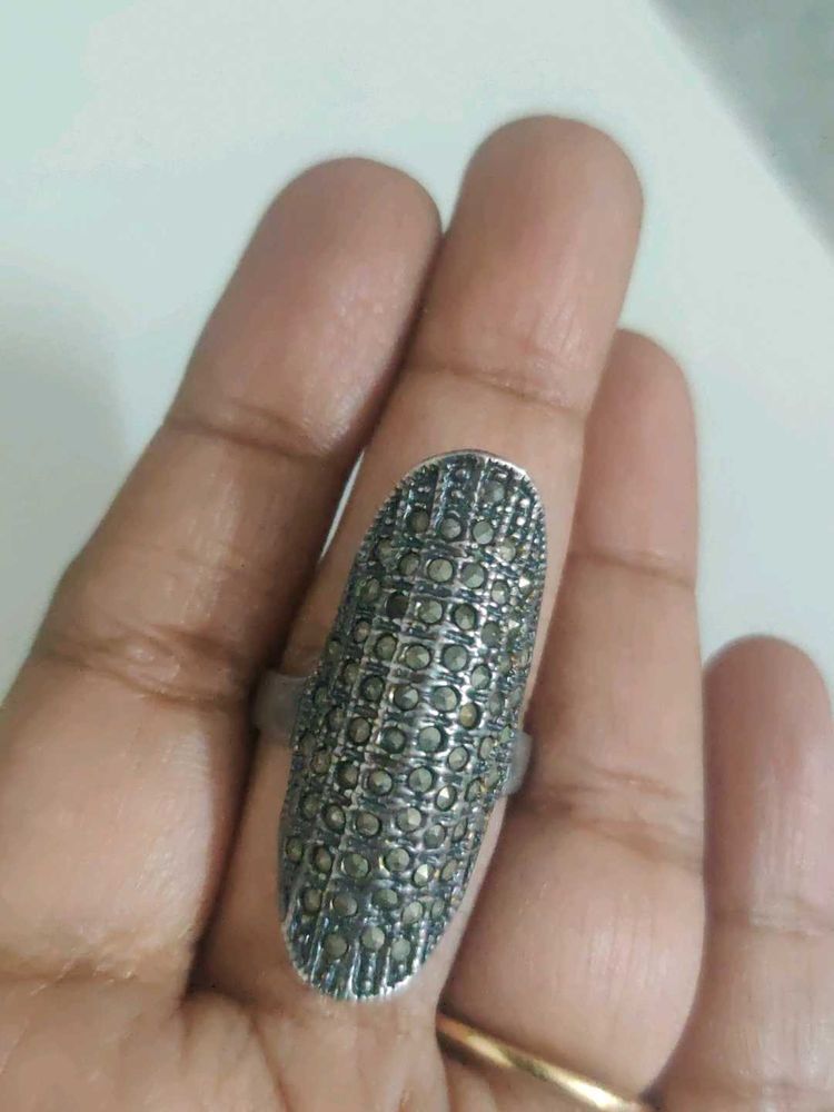 92.5 Silver Statement Marcasites Ring