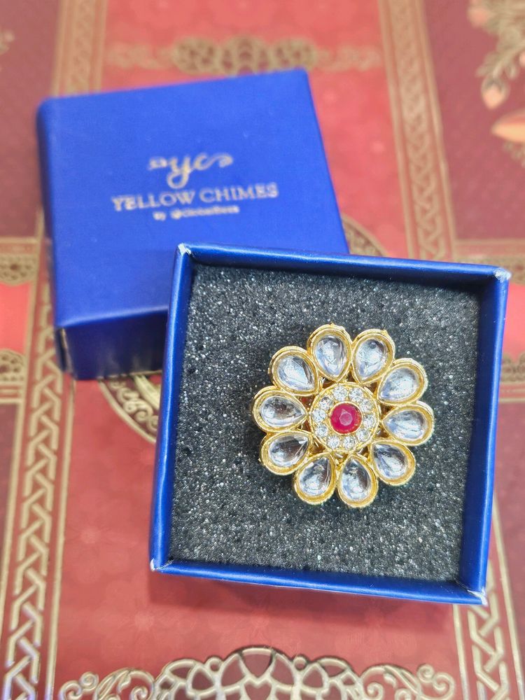 Trendy &amp; Adjustable Gold Plated Red Stone Rings🤩