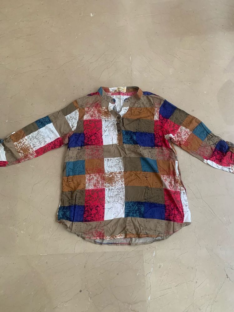 Multicolor Checkered Cotton Shirt