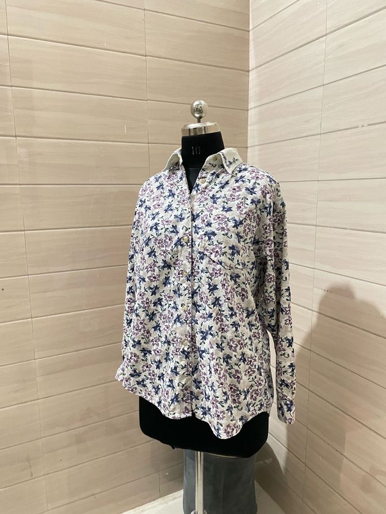 Pintresty 🌸 Oversized Floral Print Shirt