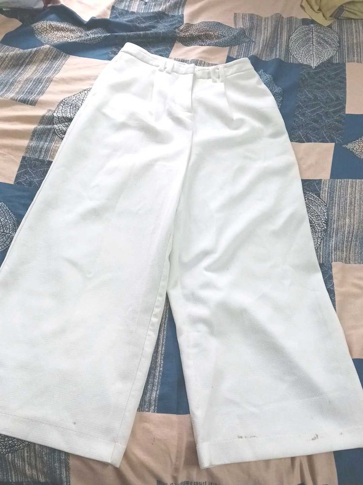 White Wide Leg Pants