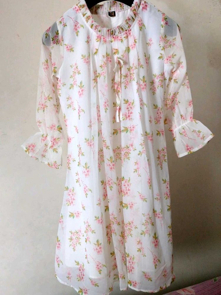Floral Print Chiffon Mini Dress