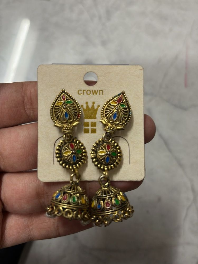 Colorful Jhumka Earrings