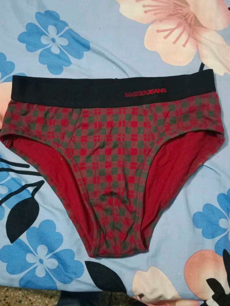 spykar Grey Colour Brief With Red Line
