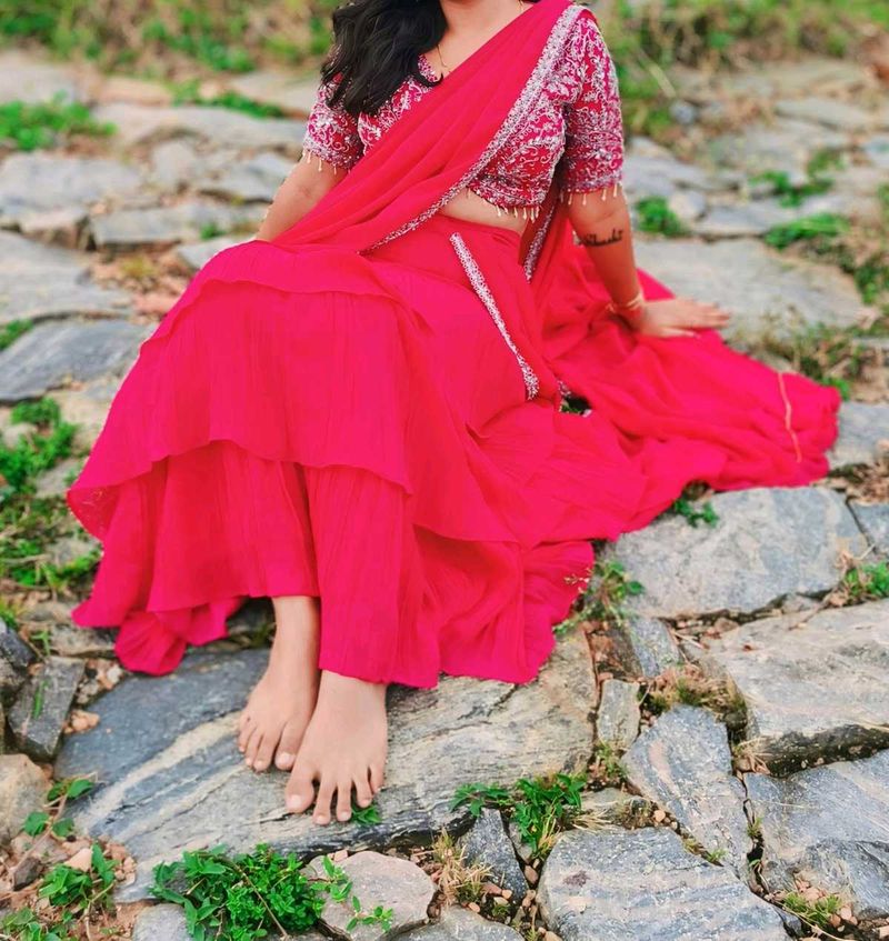 Pink Half Saree 💗