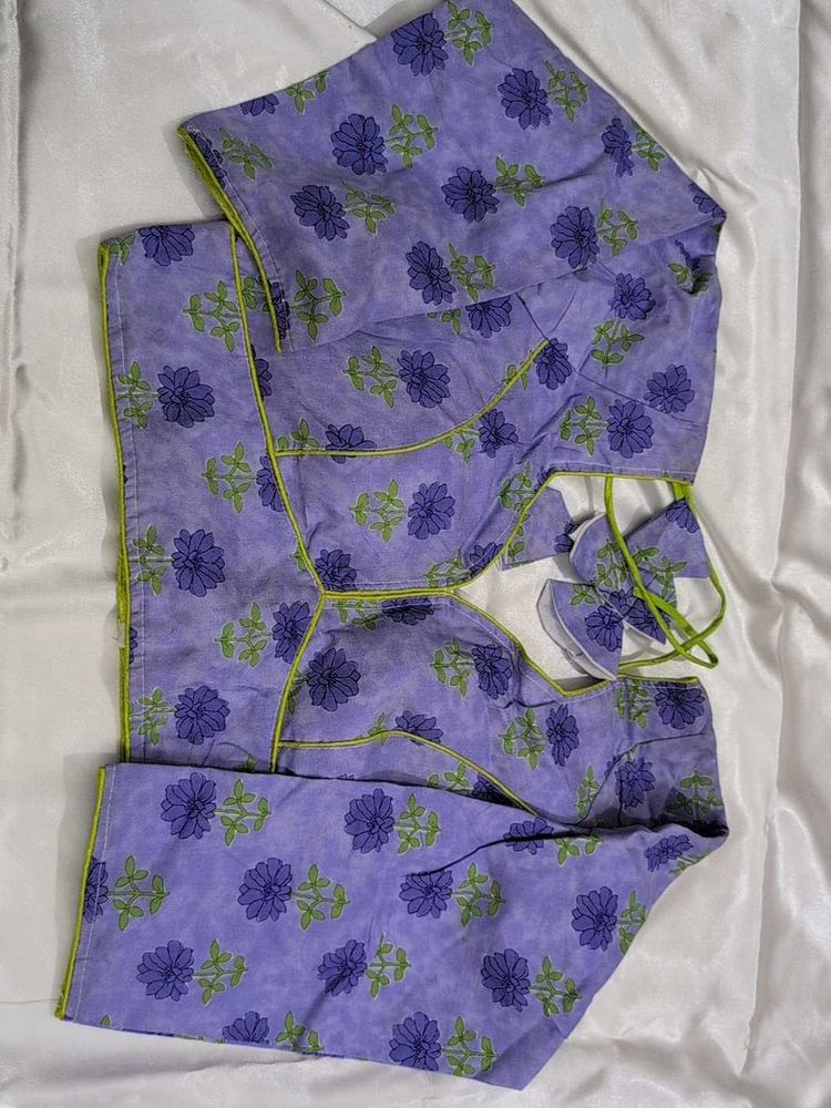 Floral Readymade Blouse Voilet