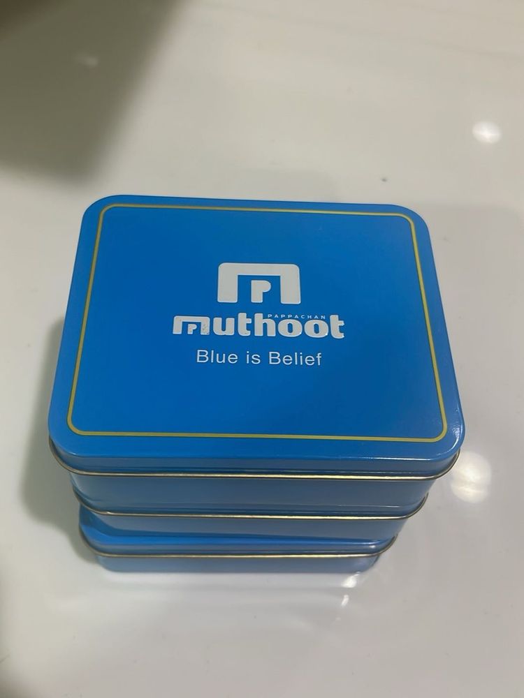 Muthoot Blue Tin Box
