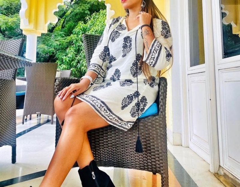 Floral Print Long Sleeve Dress.