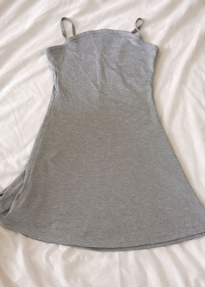 Gray Sleeveless Mini Dress