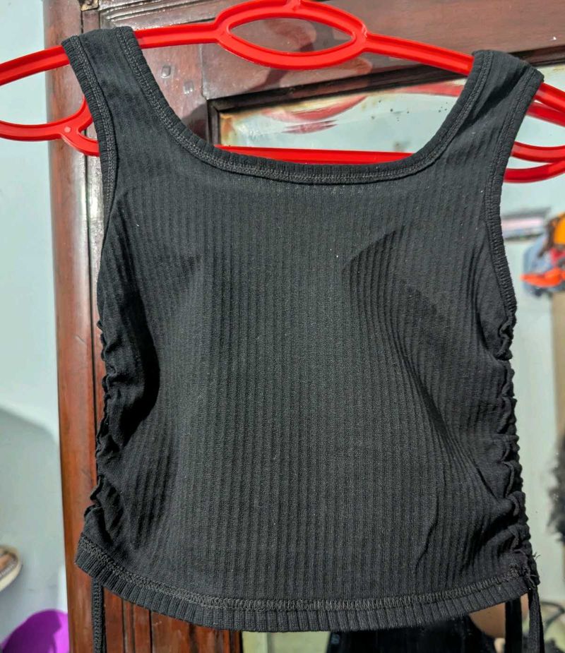 Black Ribbed Tank Top