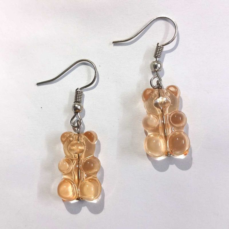 Handmade Gummy Bear Earrings - Orange