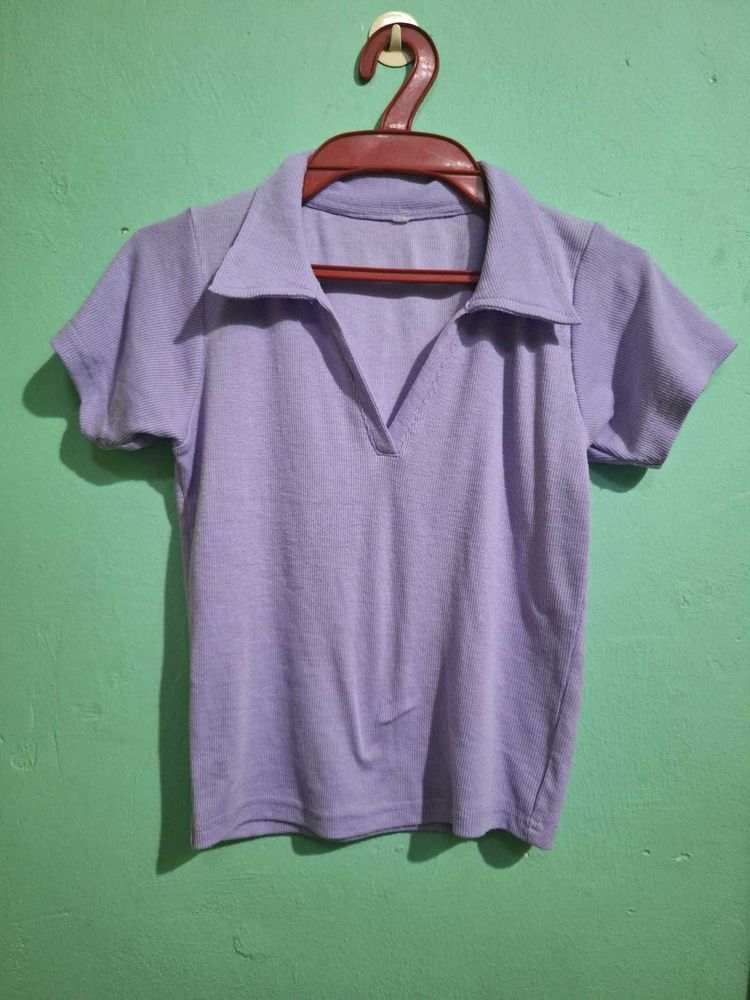 Lavender Polo Shirt, Cream T-shirt Full Sleeve