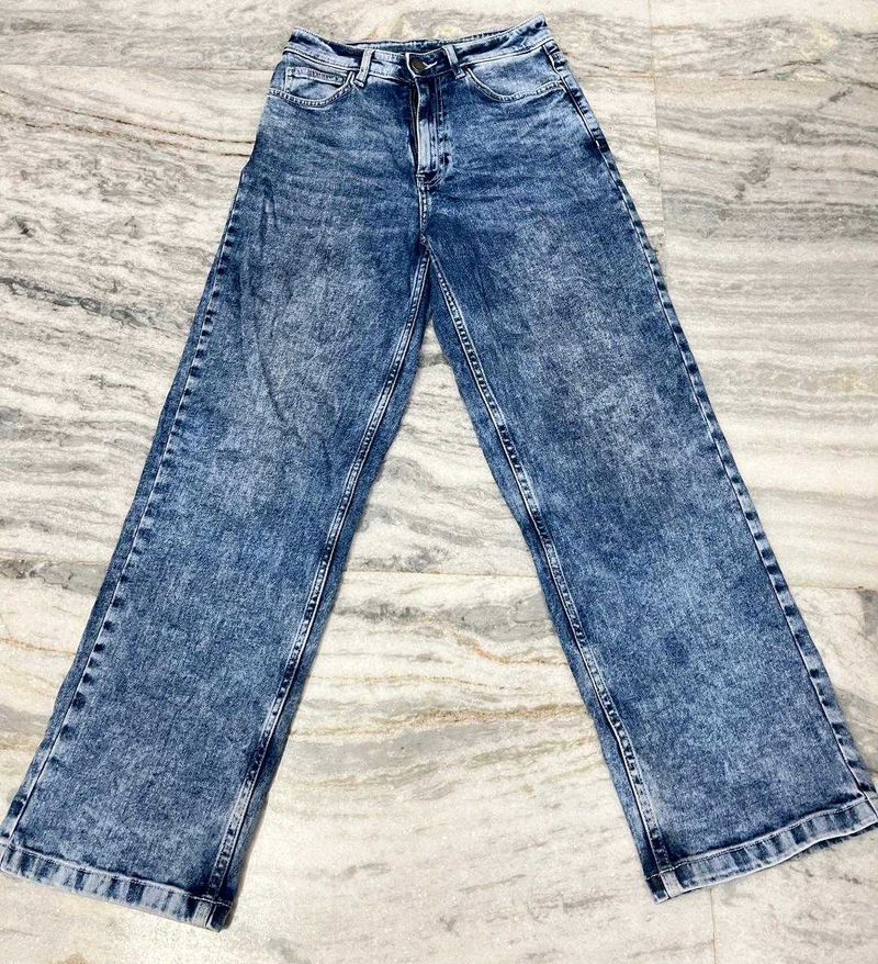 BARE Denim 26 inches Wide Leg Acid Wash Jeans