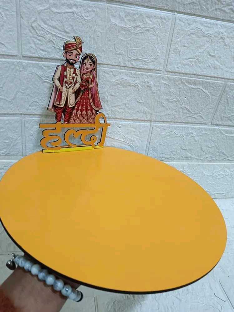 Beautiful MDF Wooden Haldi/Mehndi/Wedding Platter,
