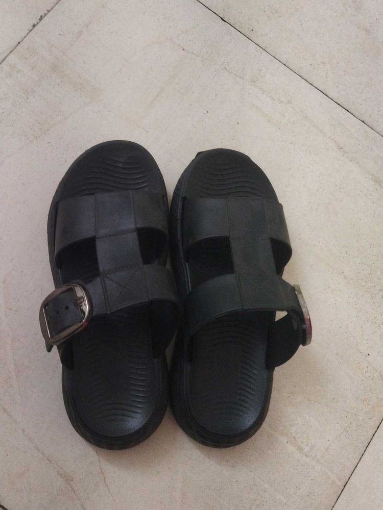Black Heels Slippers Size -37