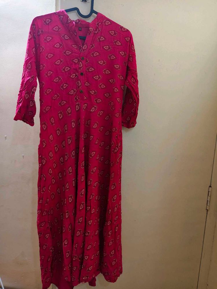 Pink Printed Kurta