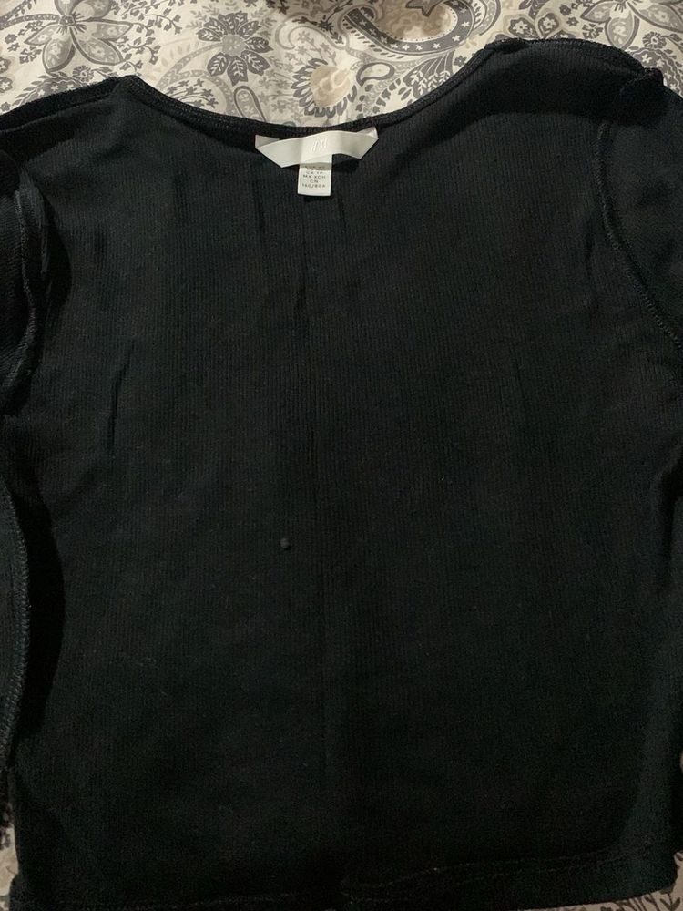 H&amp;M Black Ribbed  Top