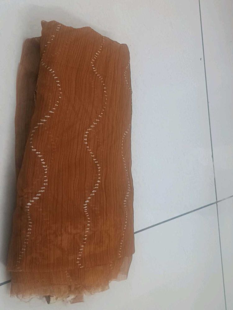 Brown Patterned Scarf