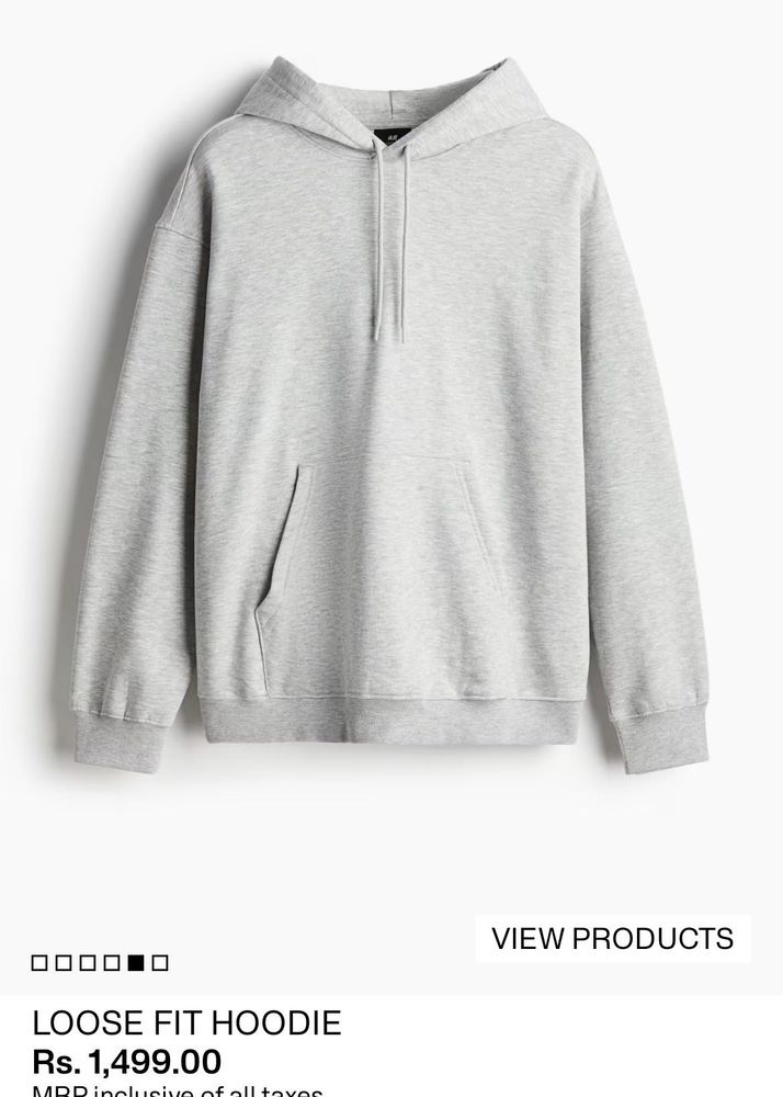 H&amp;M Grey Loose Fit Hoodie size