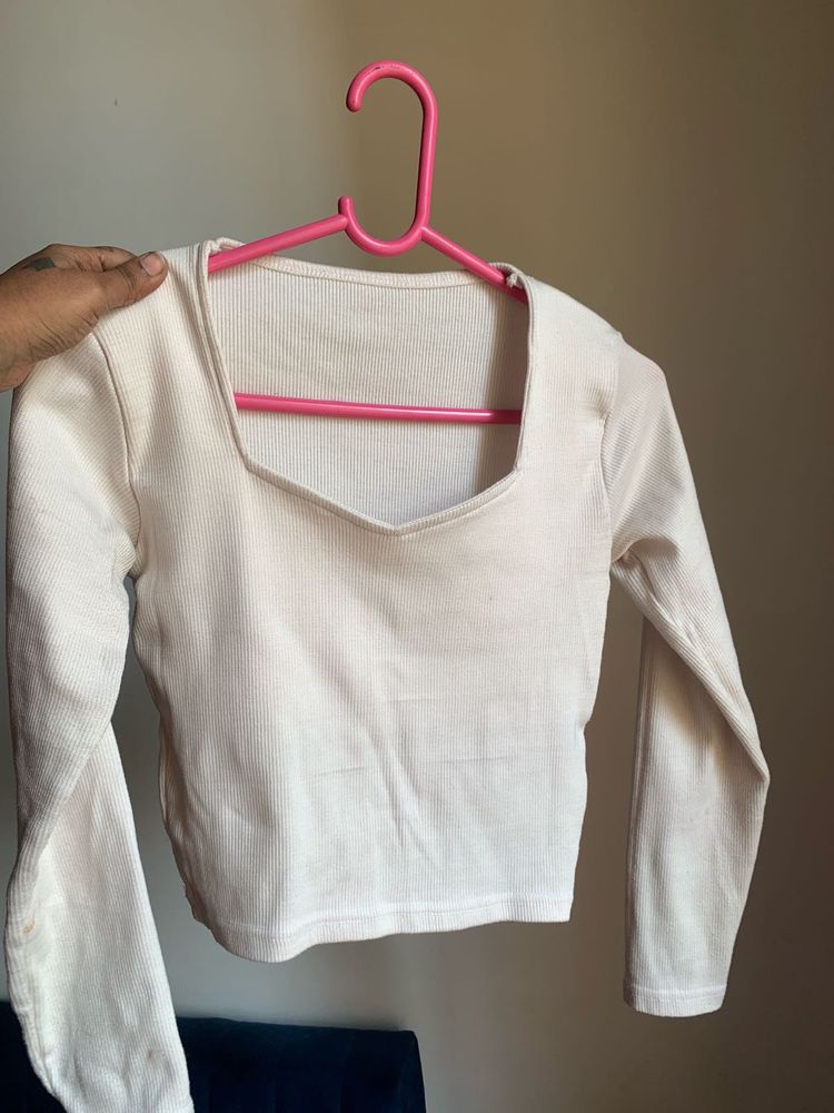 Long Sleeve Square Neck Top