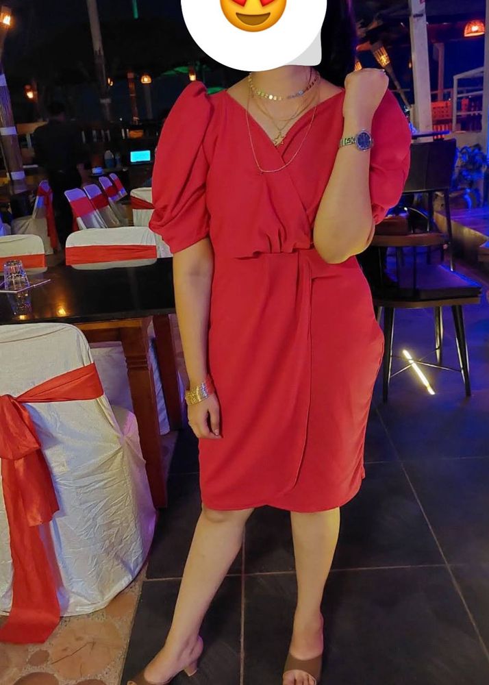 Chic Pink Wrap Dress