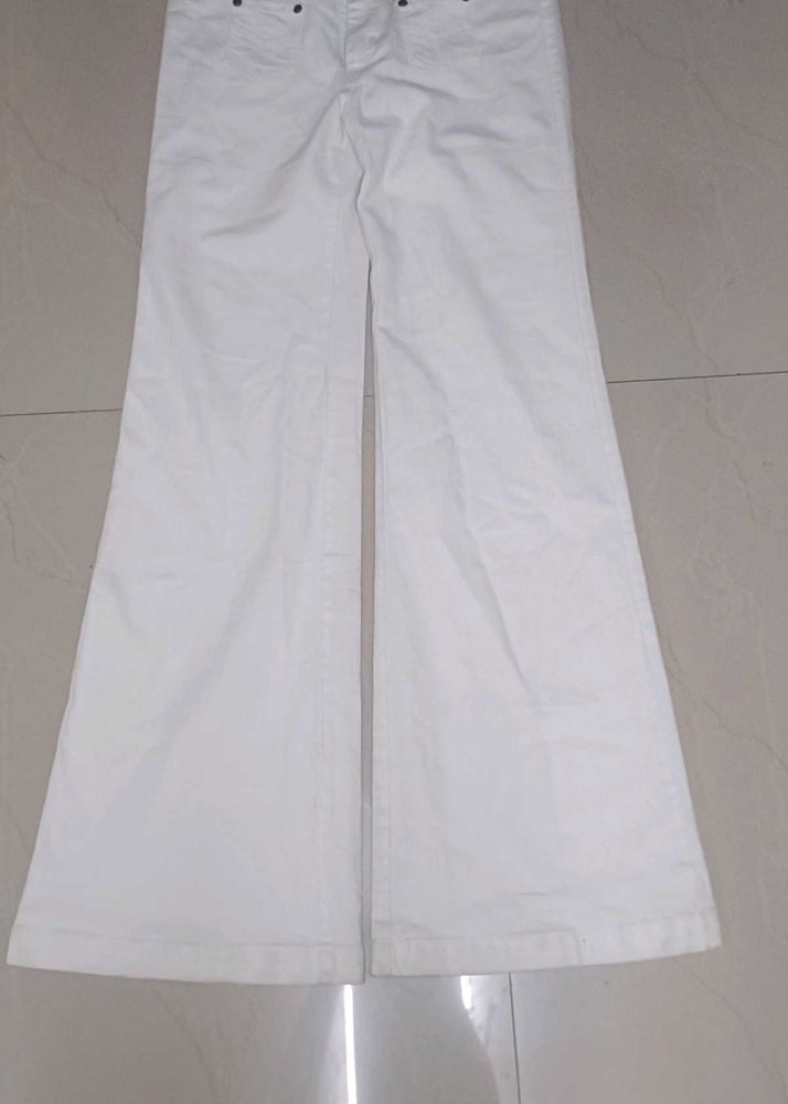 White Flared Long Jeans