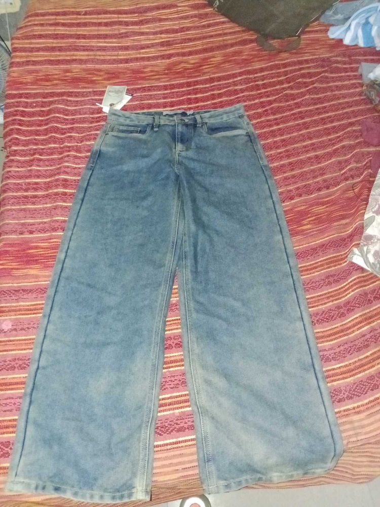 Wide Leg Denim Jeans