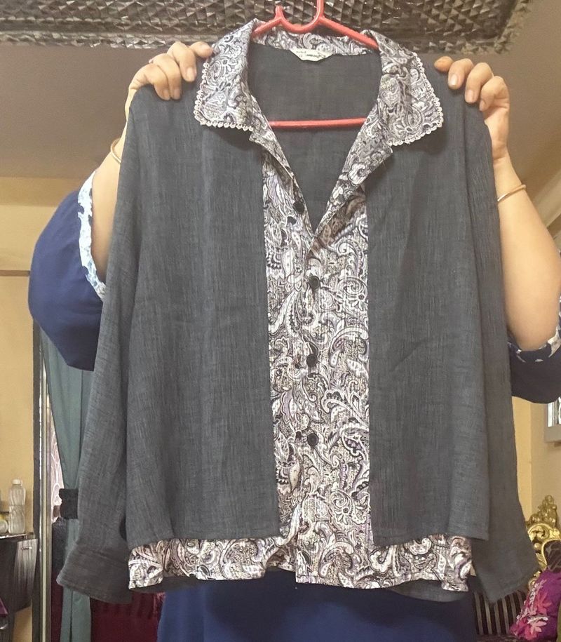 Lightweight Blazer Style-Shirt &amp; Attached Jacket