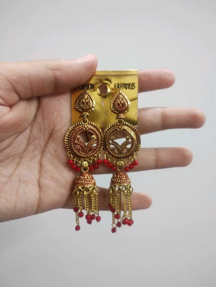 Golden Red Earrings (Sale!)