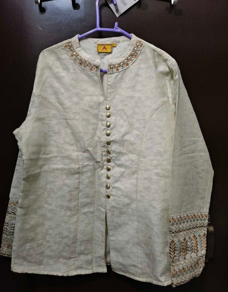 Embroidered Beige Kurti