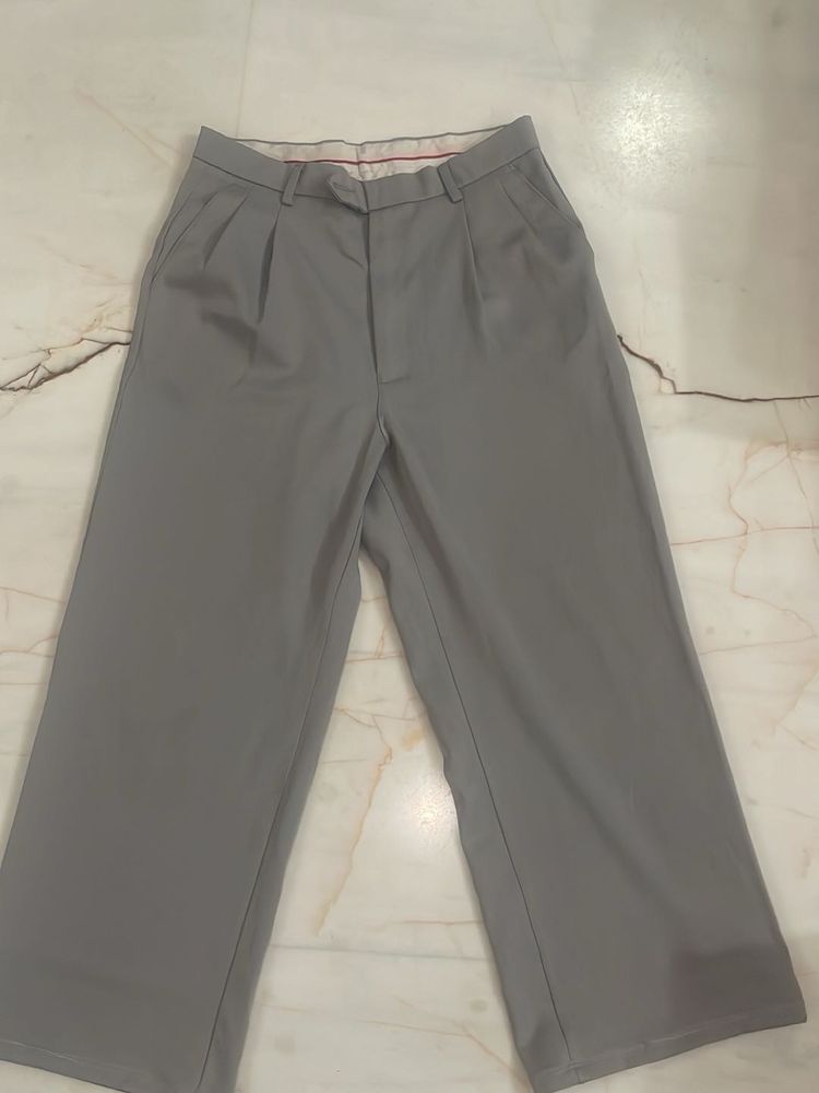 Gray Wide Leg Trousers