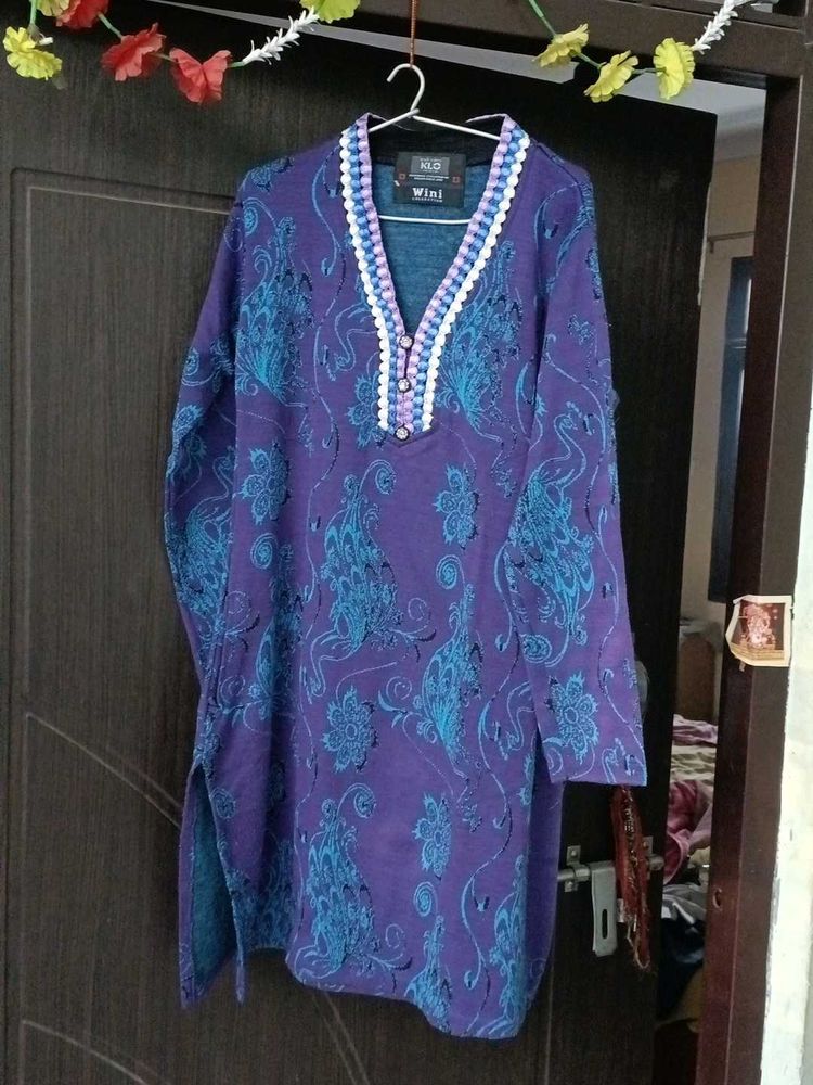 Purple Printed warm Kurta