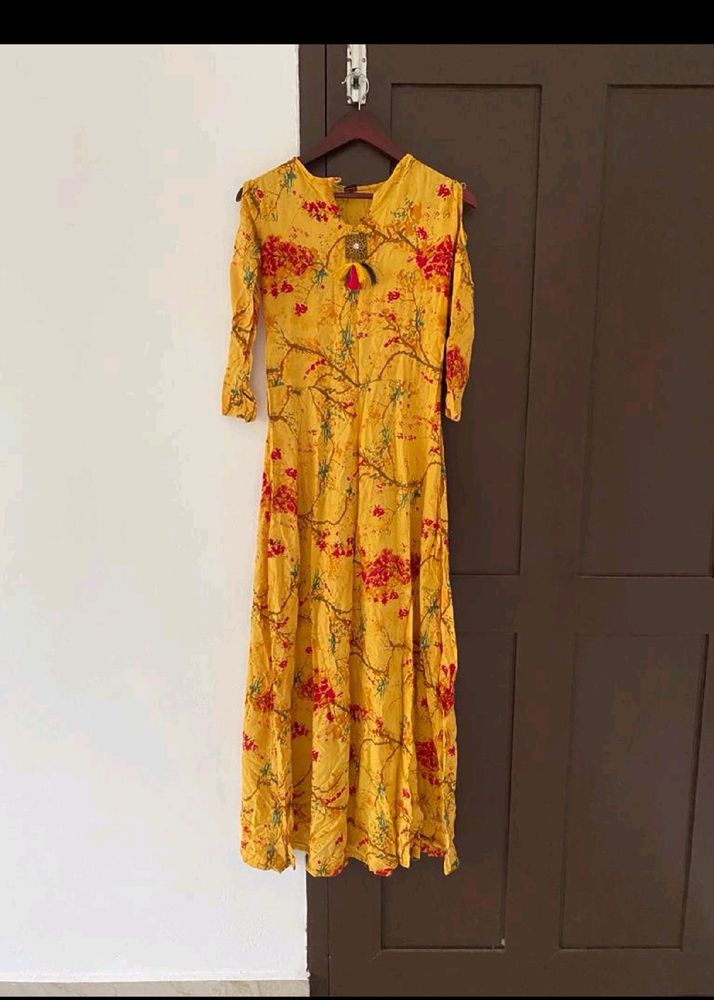 Mustard Cold Should Kurti