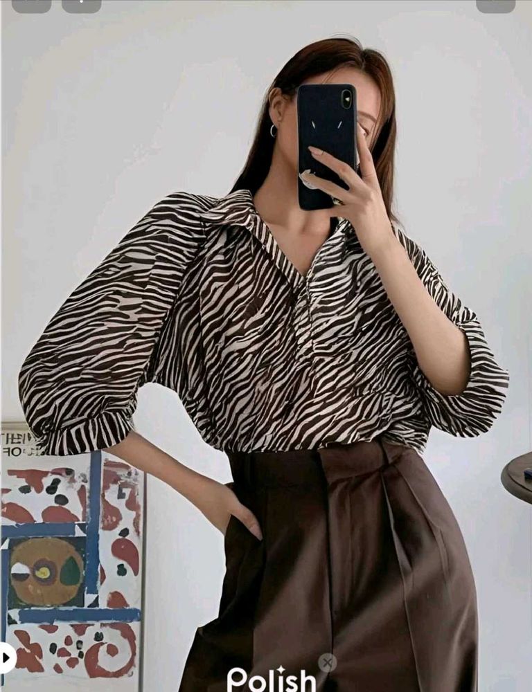 New with tag Korean Sailor Collar Layered Top