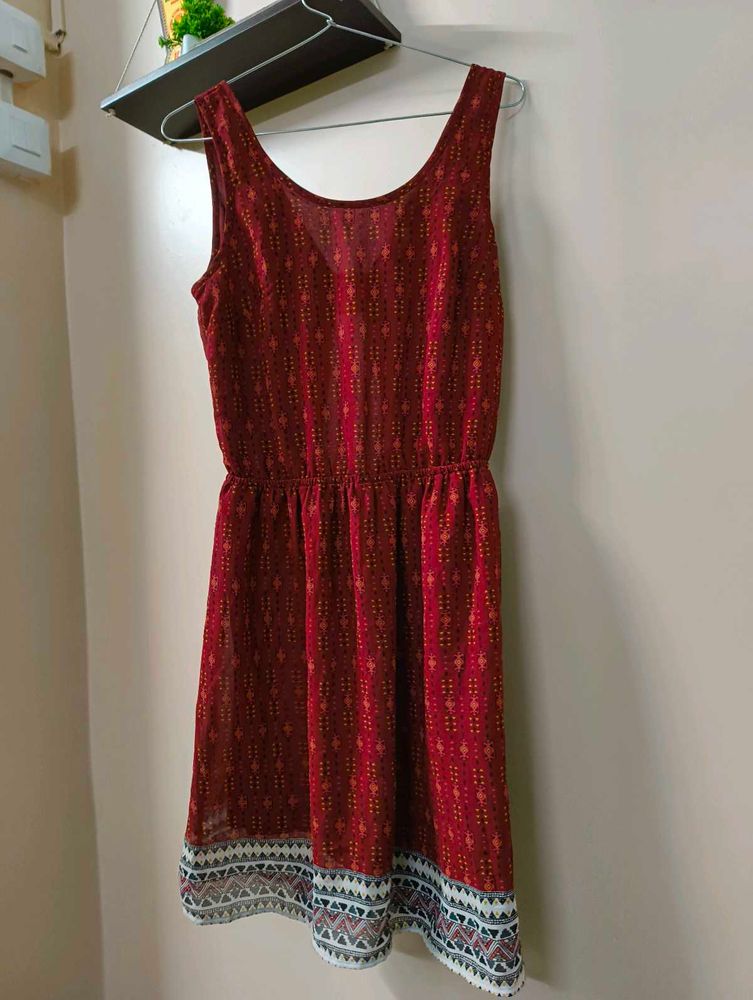 Red Printed Dress