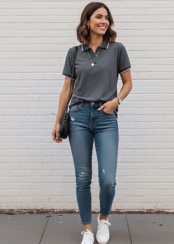 Classic Grey Polo T-Shirt