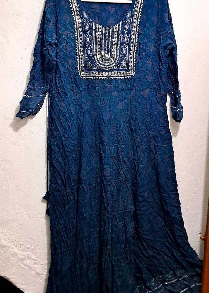 Blue Embroidered Dress