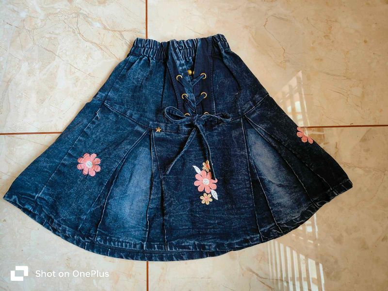 Cute Denim Skirt For Kids 🫐🩷🩵✨
