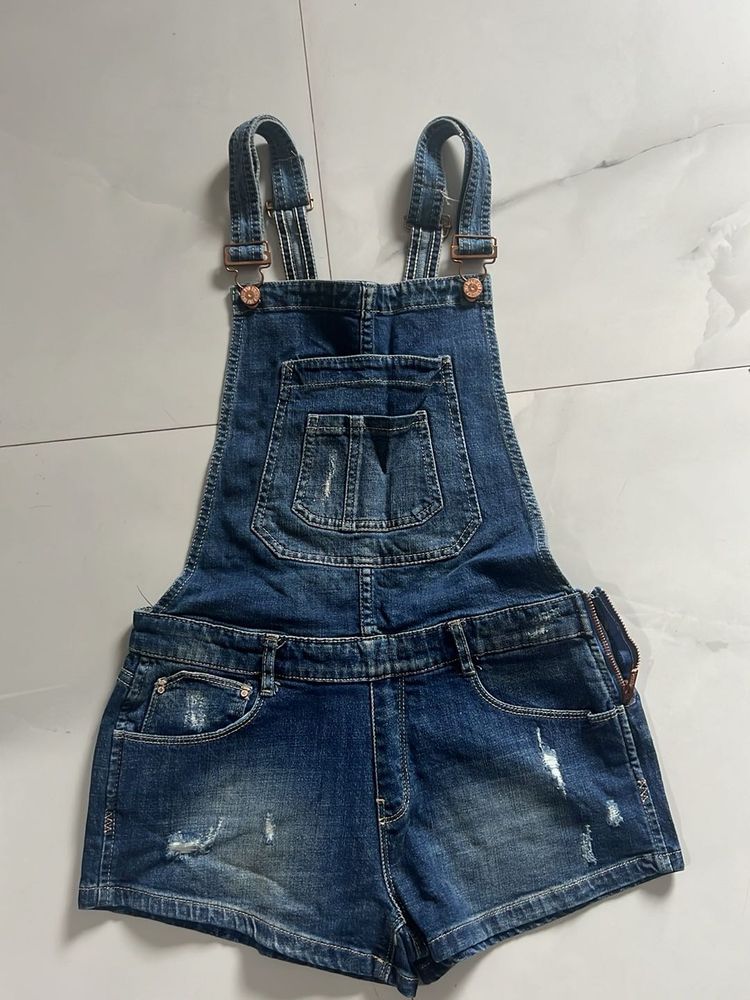 Denim Overall Shorts