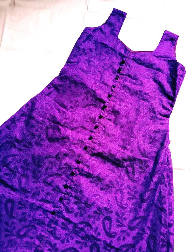 Elegant Purple Paisley Dress
