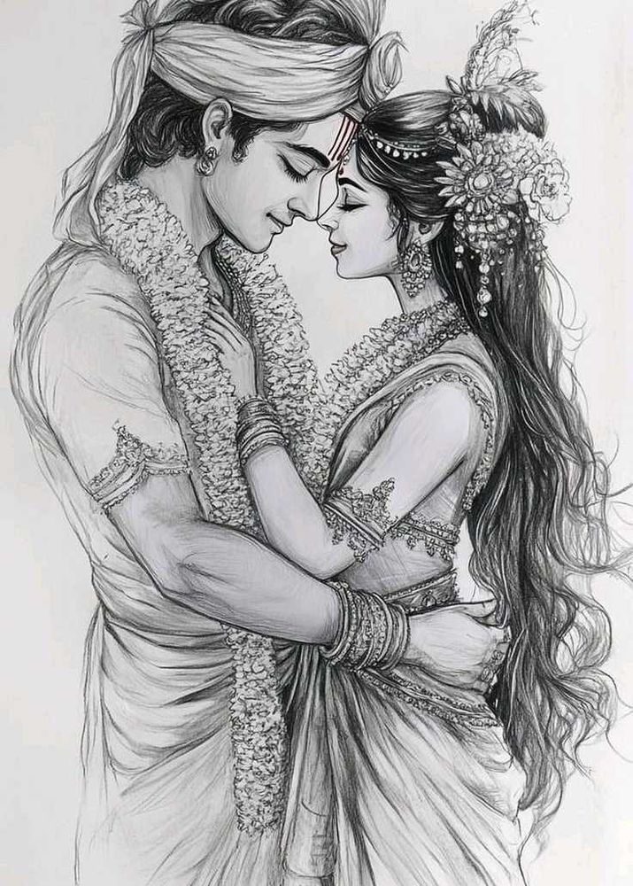 Radha Krishna Sketch