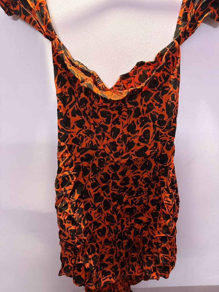 Orange &amp; Black Mini Dress