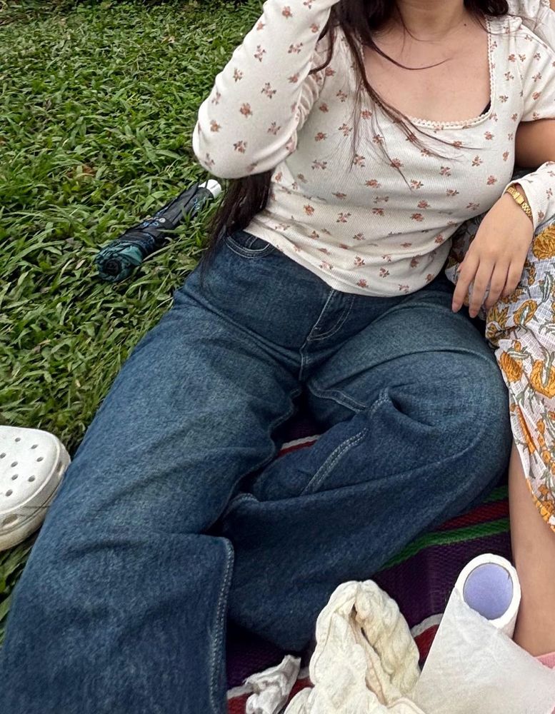 Wide Leg Denim Jeans