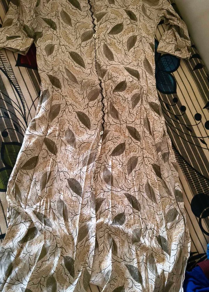 Elegant Leaf Print Kurta