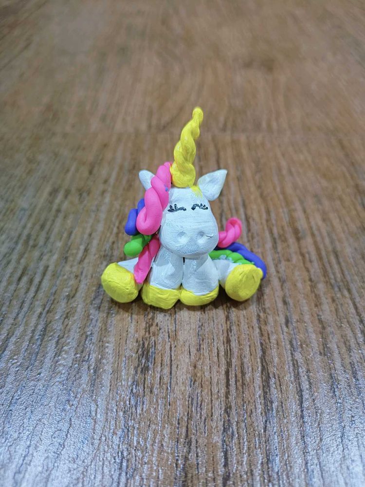 Cute Handmade Clay Unicorn Figurine
