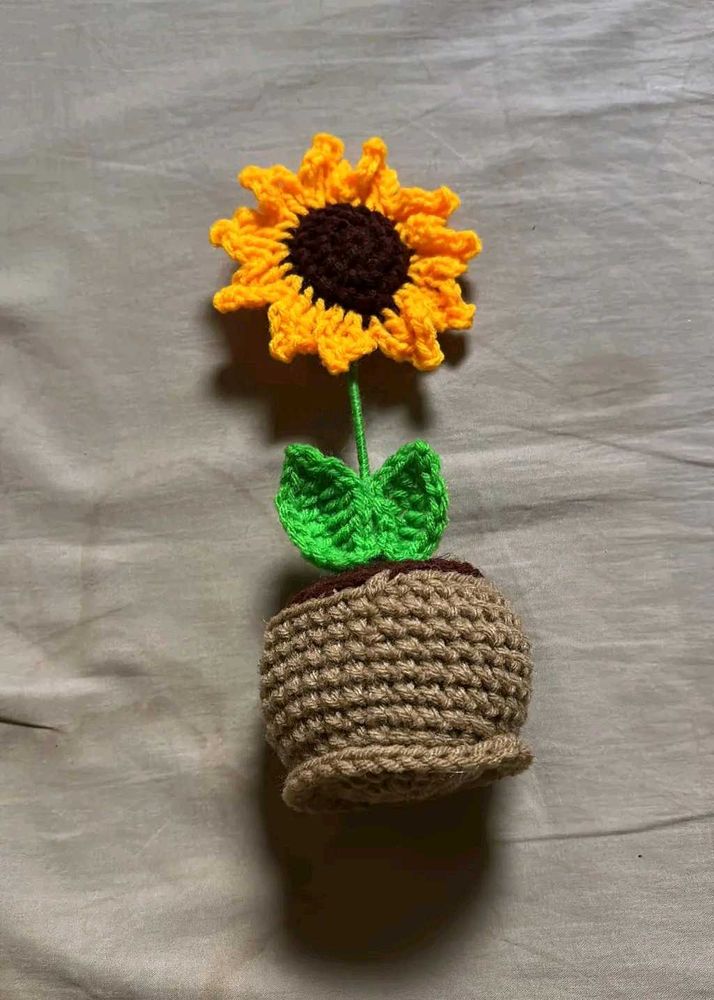 Crochet Sunflower For Home Decor