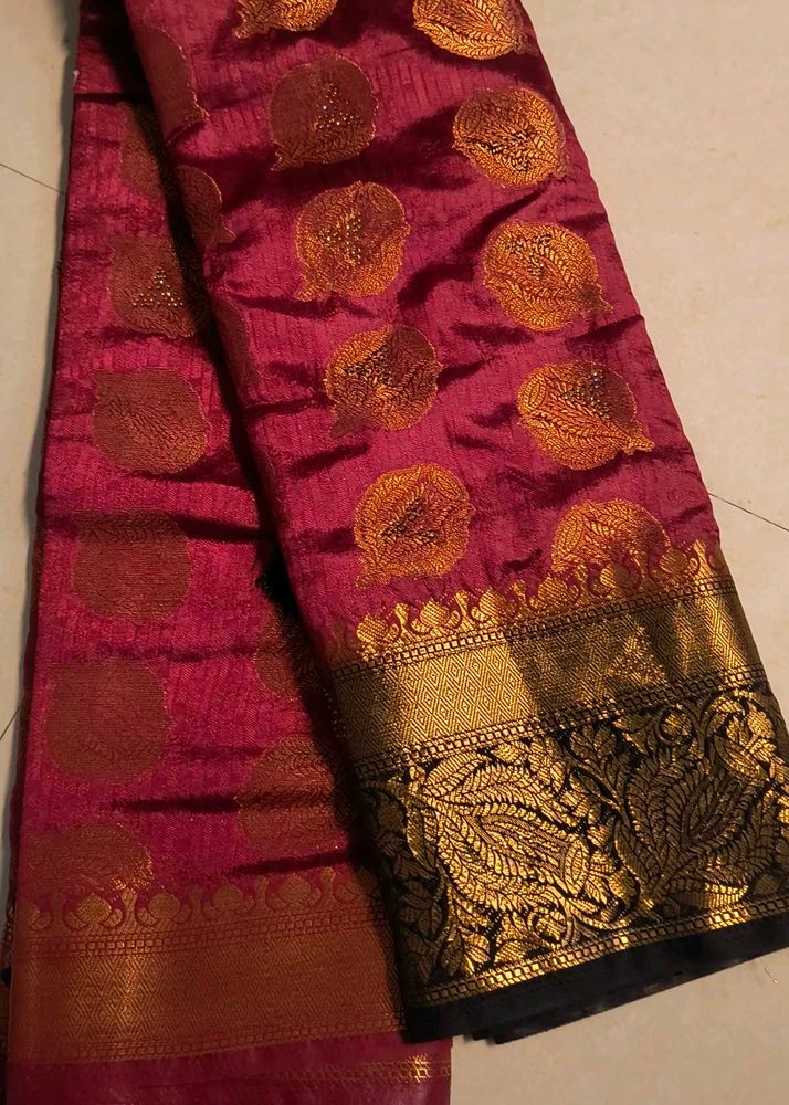 Elegant Red &amp; Gold Saree