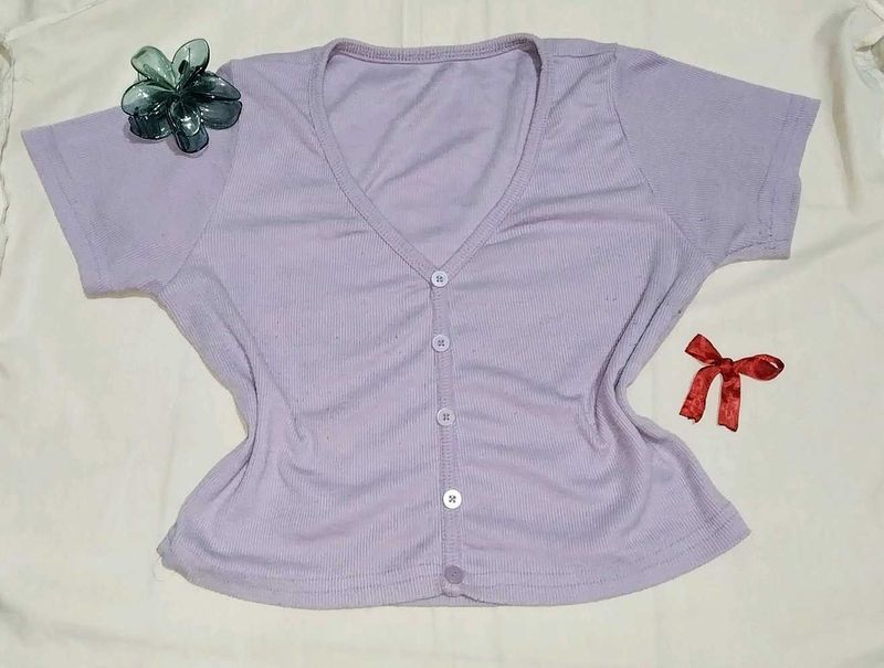 Cute Lavender Crop Top