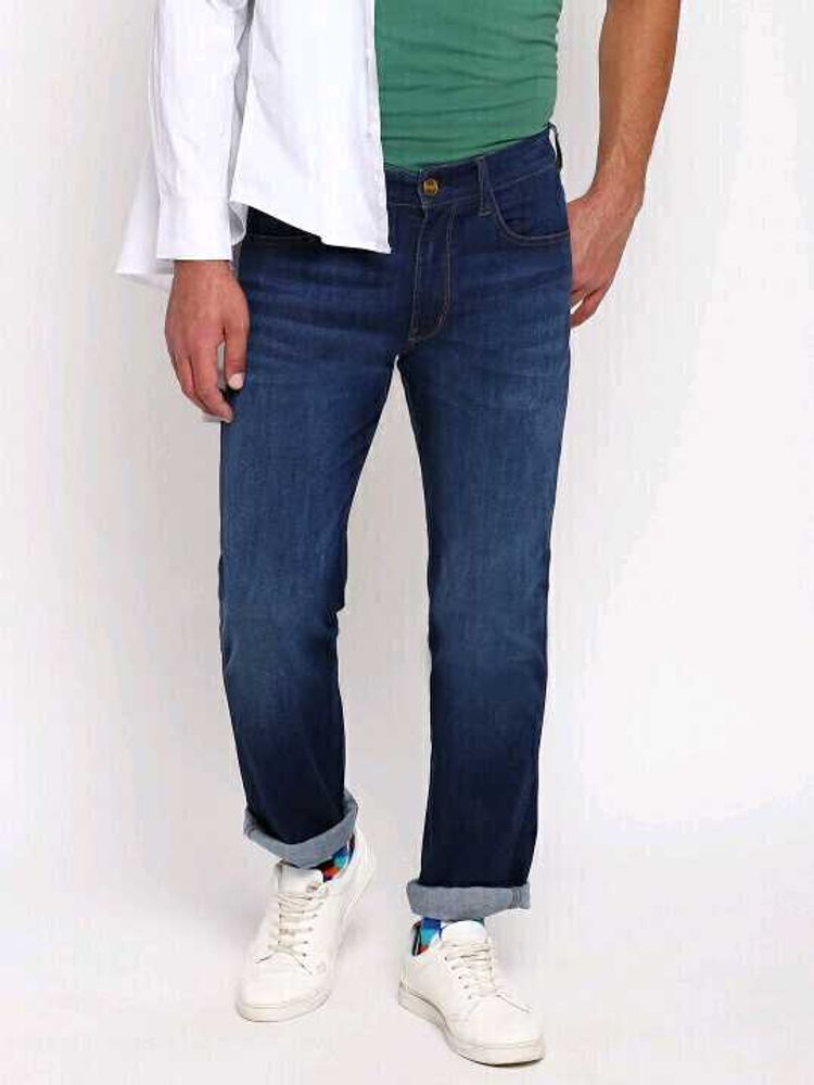 Wrangler Dark Wash Denim Jeans, 38 Size